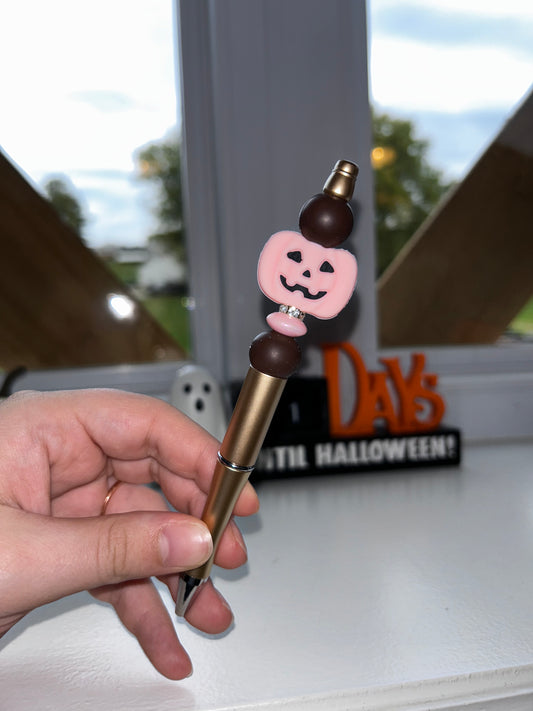 Pink & Brown Pumpkin Pen