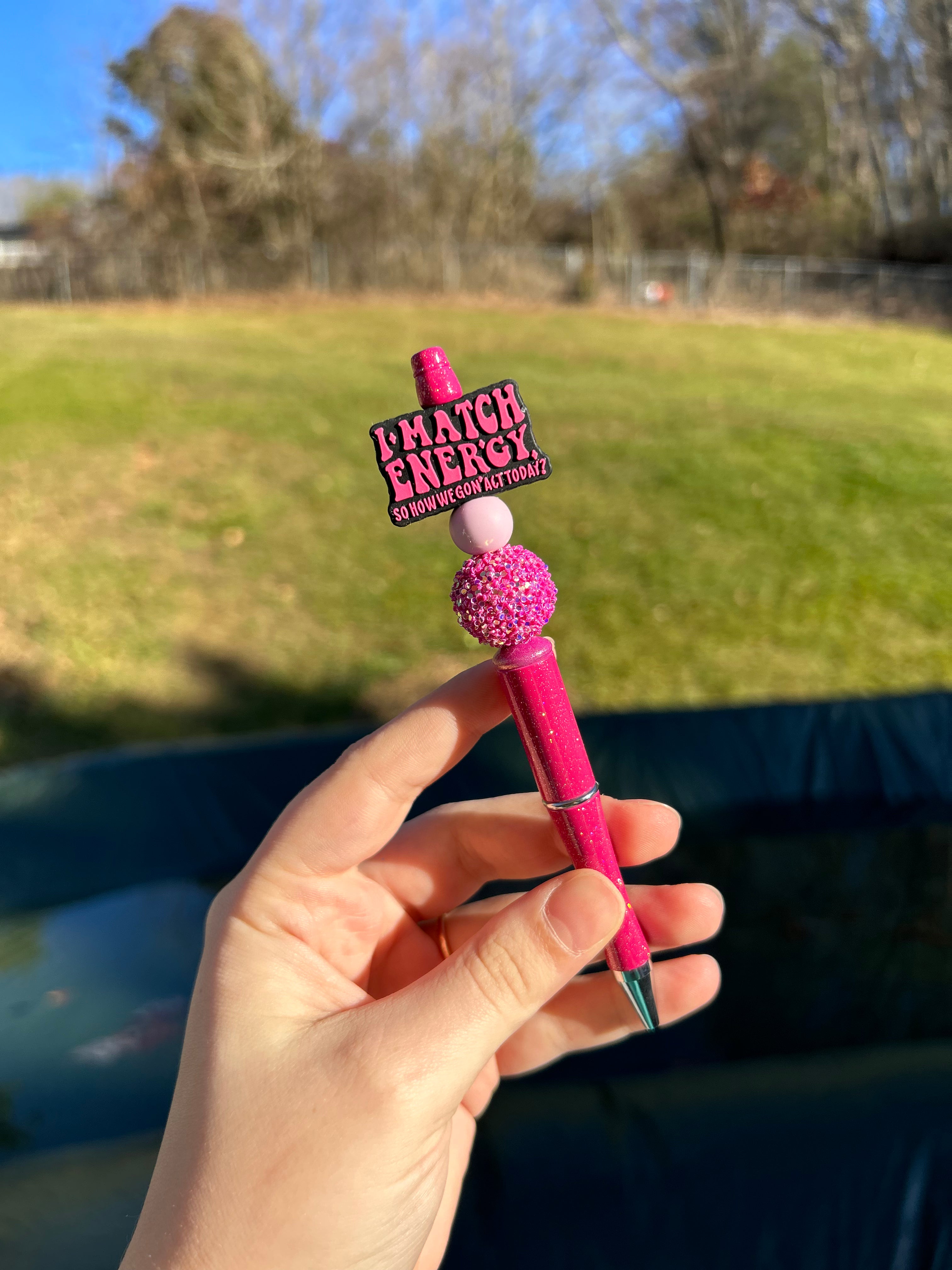 Match Energy Pink Glitter Pen