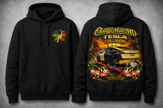 Tesla body shop hoodie
