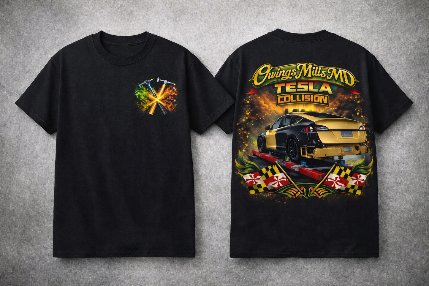 Tesla body shop tshirt