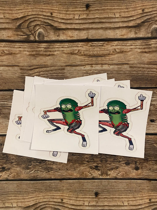 Pickle Rick Battle Scars Sticker