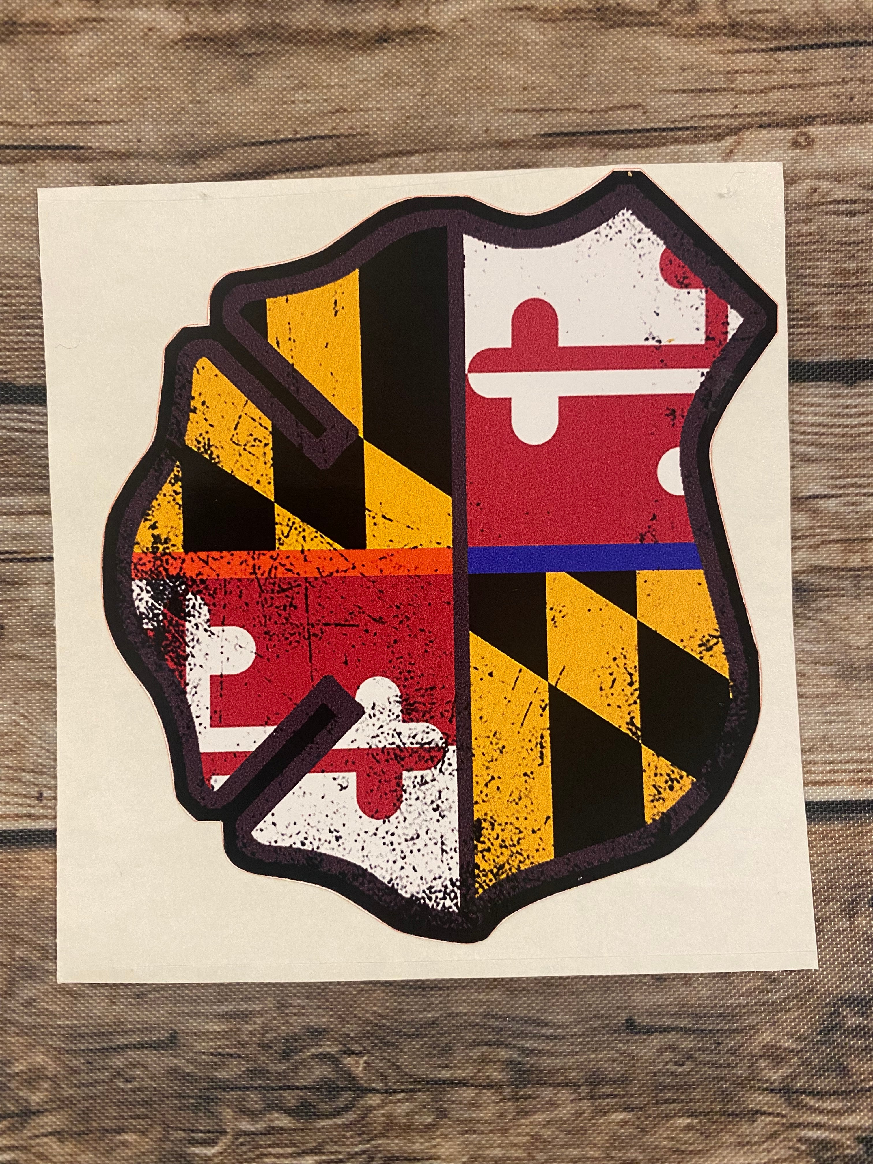 Maryland Police and Firefighter Badge Sticker